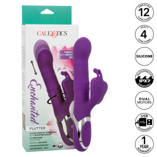Double Simulateur Vibrateur - Calexotics - Enchanted Flutter - Mauve